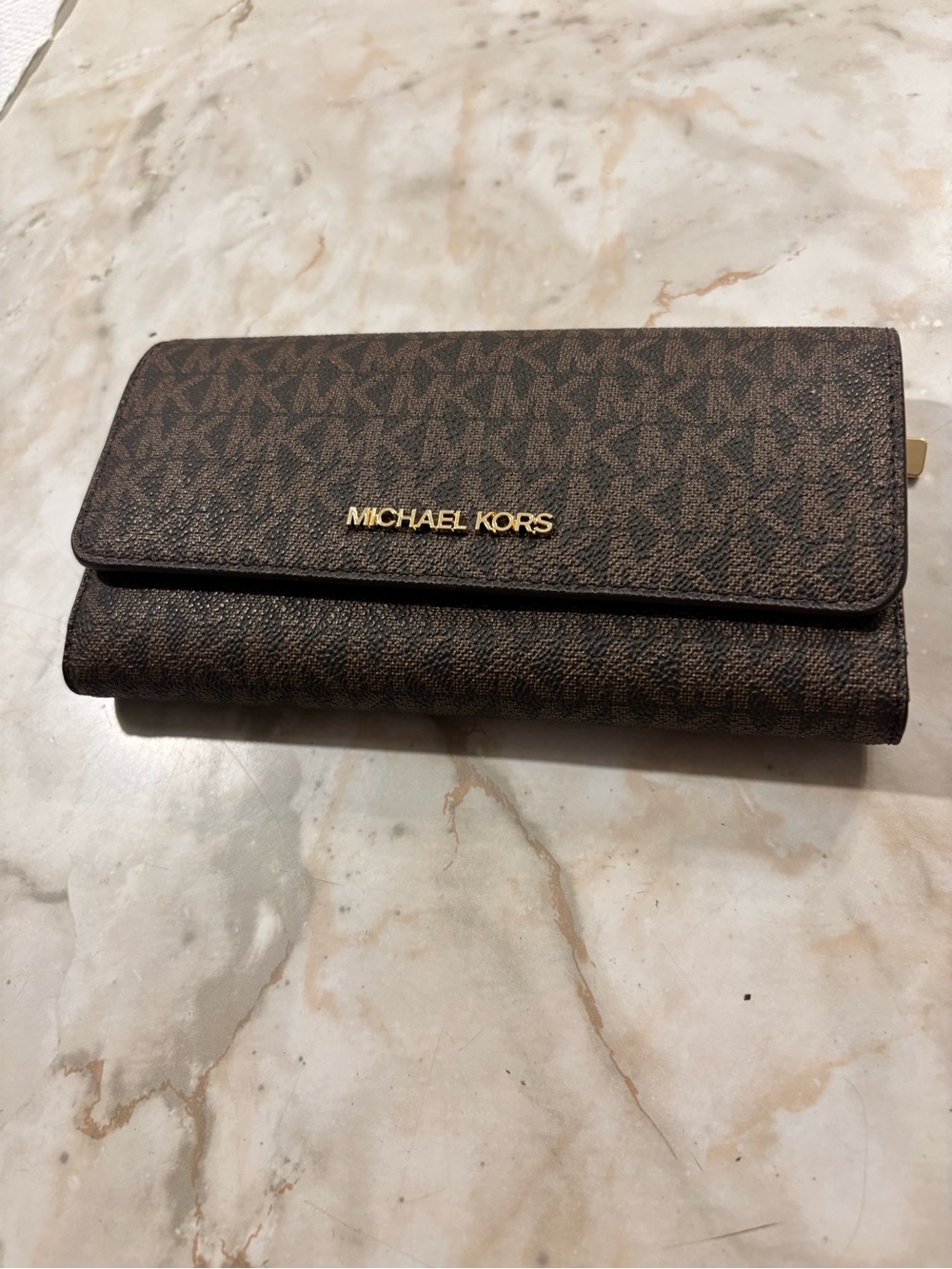 Michael Kors Brown Logo Continental Wallet